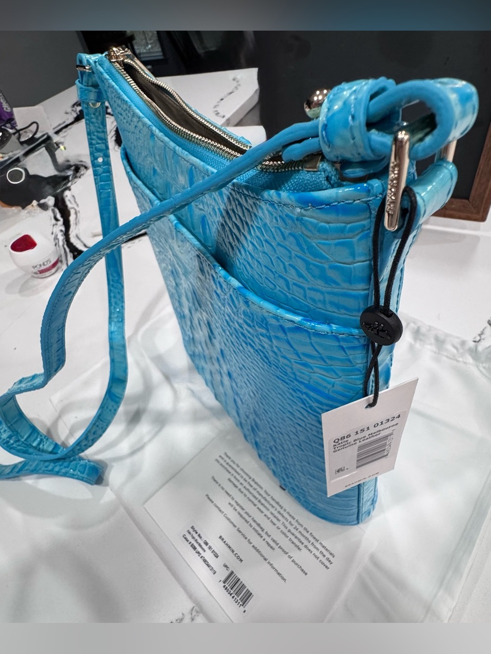 NWT ✅ Brahmin Katie Tropic Blue Crossbody Bag Gorgeous! - Picture 13 of 15